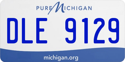 MI license plate DLE9129