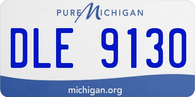 MI license plate DLE9130