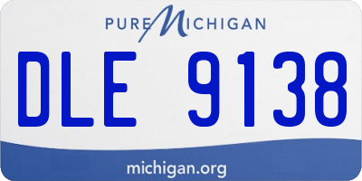MI license plate DLE9138