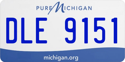 MI license plate DLE9151