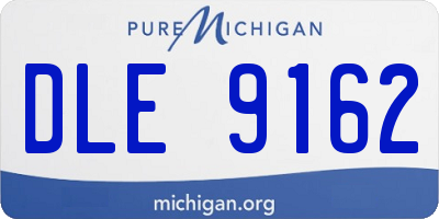 MI license plate DLE9162