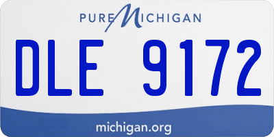 MI license plate DLE9172