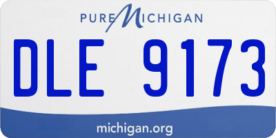 MI license plate DLE9173