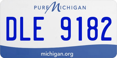 MI license plate DLE9182