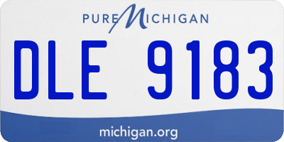 MI license plate DLE9183