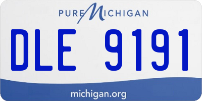 MI license plate DLE9191
