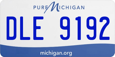 MI license plate DLE9192