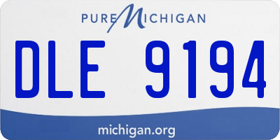 MI license plate DLE9194