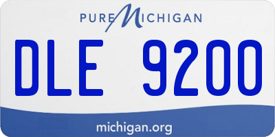 MI license plate DLE9200