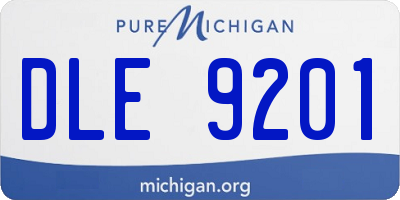 MI license plate DLE9201