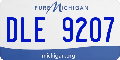 MI license plate DLE9207