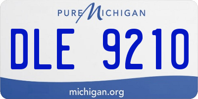 MI license plate DLE9210