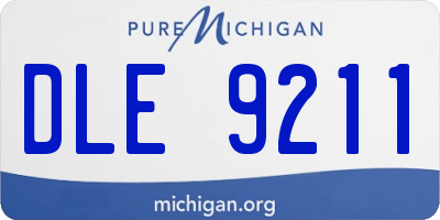 MI license plate DLE9211