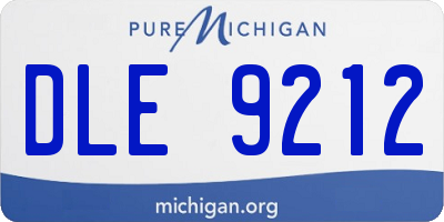 MI license plate DLE9212