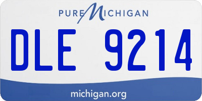 MI license plate DLE9214