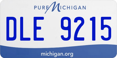 MI license plate DLE9215