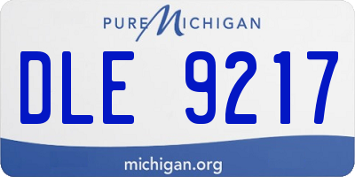 MI license plate DLE9217
