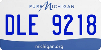 MI license plate DLE9218