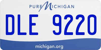 MI license plate DLE9220