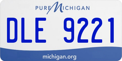MI license plate DLE9221