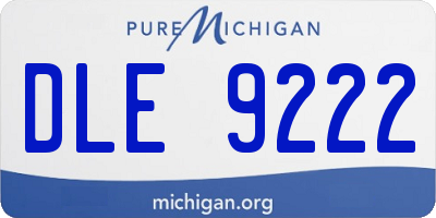 MI license plate DLE9222