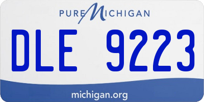 MI license plate DLE9223