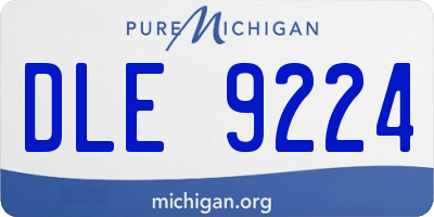 MI license plate DLE9224