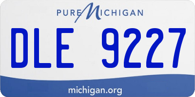 MI license plate DLE9227