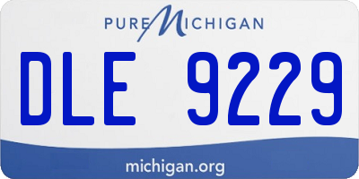 MI license plate DLE9229