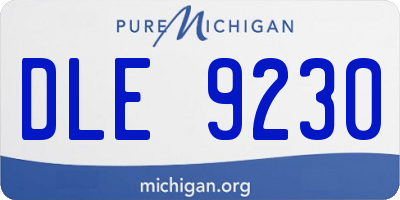 MI license plate DLE9230