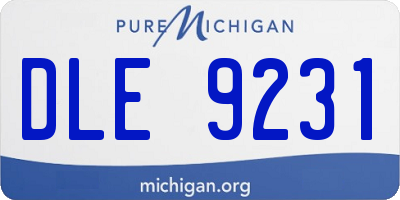 MI license plate DLE9231