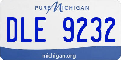 MI license plate DLE9232