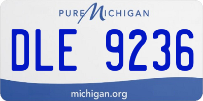 MI license plate DLE9236