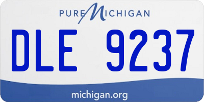 MI license plate DLE9237