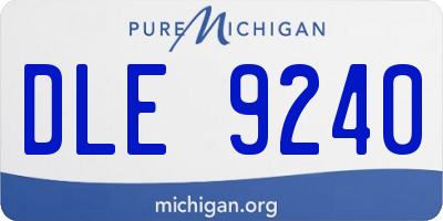 MI license plate DLE9240