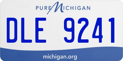 MI license plate DLE9241