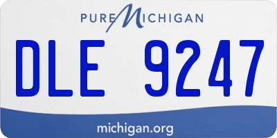 MI license plate DLE9247
