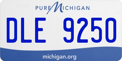 MI license plate DLE9250