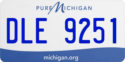 MI license plate DLE9251