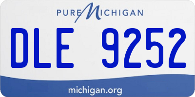 MI license plate DLE9252