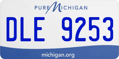 MI license plate DLE9253