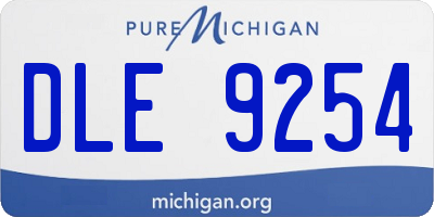 MI license plate DLE9254