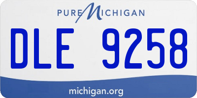 MI license plate DLE9258