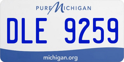 MI license plate DLE9259