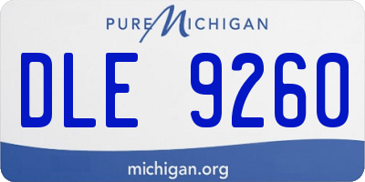 MI license plate DLE9260
