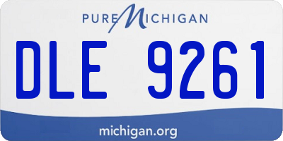 MI license plate DLE9261