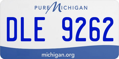 MI license plate DLE9262