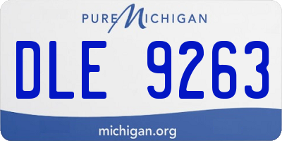 MI license plate DLE9263