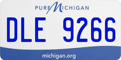 MI license plate DLE9266
