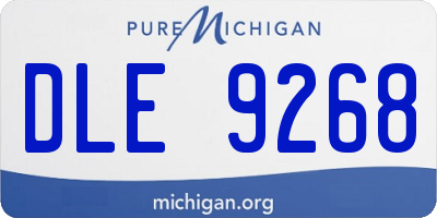 MI license plate DLE9268
